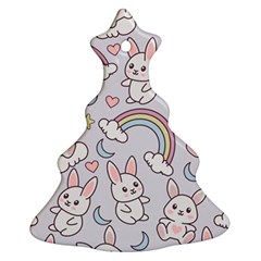 Seamless Pattern With Cute Rabbit Character Ornament (christmas Tree)  by Apen