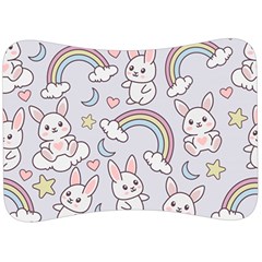 Seamless Pattern With Cute Rabbit Character Velour Seat Head Rest Cushion