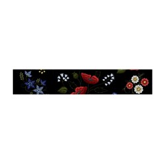 Floral Folk Fashion Ornamental Embroidery Pattern Premium Plush Fleece Scarf (mini) by Apen