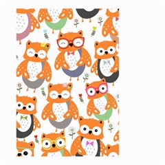 Cute Colorful Owl Cartoon Seamless Pattern Small Garden Flag (two Sides) by Apen