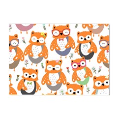 Cute Colorful Owl Cartoon Seamless Pattern Crystal Sticker (a4)