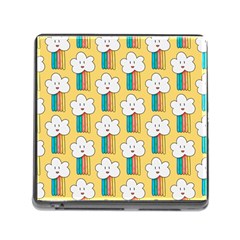 Smile Cloud Rainbow Pattern Yellow Memory Card Reader (square 5 Slot) by Apen