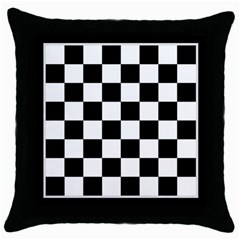 Chess Board Background Design Throw Pillow Case (black) by Apen