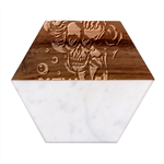 Dont fear Marble Wood Coaster (Hexagon)  Front