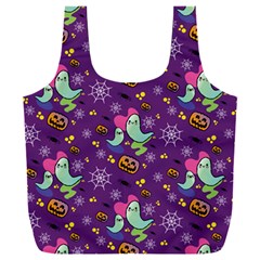 Pumpkin Ghost Skeleton Pattern Full Print Recycle Bag (XXXL)