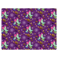 Pumpkin Ghost Skeleton Pattern Premium Plush Fleece Blanket (extra Small)