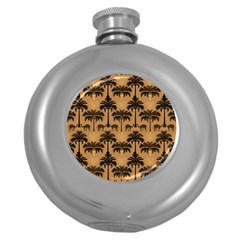 Peacock Feathers Round Hip Flask (5 Oz)