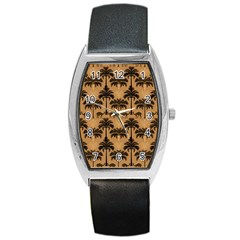 Cat Jigsaw Puzzle Barrel Style Metal Watch by Jatiart