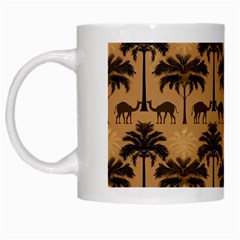 Camel Palm Tree Patern White Mug