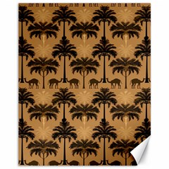 Camel Palm Tree Patern Canvas 11  X 14 