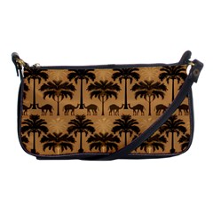 Camel Palm Tree Patern Shoulder Clutch Bag by Jatiart
