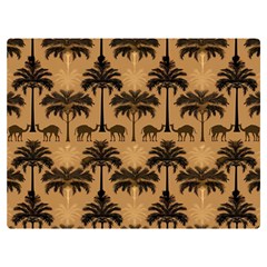 Camel Palm Tree Patern Two Sides Premium Plush Fleece Blanket (extra Small)