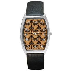 Abstract Design Background Patterns Barrel Style Metal Watch by Jatiart