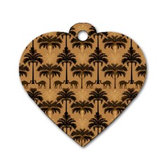 Pattern Background Decorative Dog Tag Heart (two Sides)
