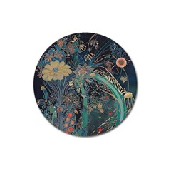 Bird Flower Tree Forest Magnet 3  (round)