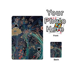 Vintage Peacock Feather Playing Cards 54 Designs (mini) by Jatiart