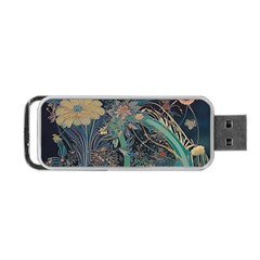 Vintage Peacock Feather Portable Usb Flash (two Sides) by Jatiart