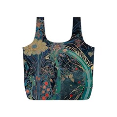 Vintage Peacock Feather Full Print Recycle Bag (s) by Jatiart