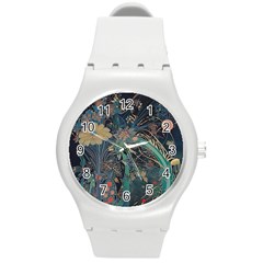 Flowers Trees Forest Round Plastic Sport Watch (m) by Jatiart