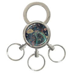 Vintage World Map 3-ring Key Chain