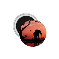 Elephant Landscape Tree Africa Sunset Safari Wild 1 75  Magnets