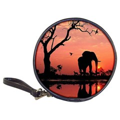 Elephant Landscape Tree Africa Sunset Safari Wild Classic 20-cd Wallets by Jatiart