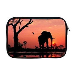 Elephant Landscape Tree Africa Sunset Safari Wild Apple Macbook Pro 17  Zipper Case by Jatiart