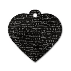 Math Equations Formulas Pattern Dog Tag Heart (two Sides) by Ravend