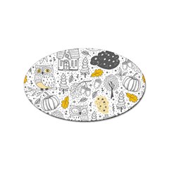 Doodle Seamless Pattern With Autumn Elements Sticker Oval (100 Pack) by Ravend