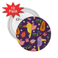 Exotic Seamless Pattern With Parrots Fruits 2 25  Buttons (10 Pack) 