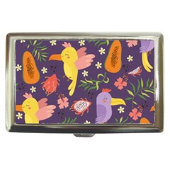 Exotic Seamless Pattern With Parrots Fruits Cigarette Money Case by Ravend