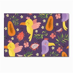 Exotic Seamless Pattern With Parrots Fruits Postcards 5  X 7  (pkg Of 10) by Ravend