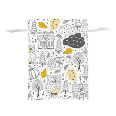 Doodle Seamless Pattern With Autumn Elements Lightweight Drawstring Pouch (m)