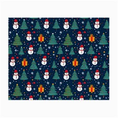 Snow Snowman Tree Christmas Tree Small Glasses Cloth (2 Sides) by Ravend