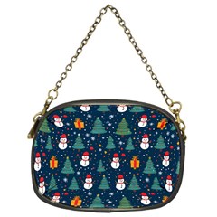 Snow Snowman Tree Christmas Tree Chain Purse (one Side)