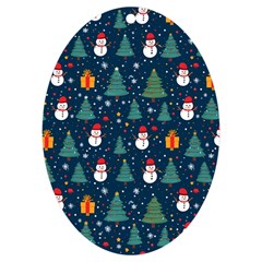 Snow Snowman Tree Christmas Tree Uv Print Acrylic Ornament Oval by Ravend