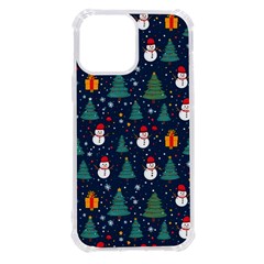 Snow Snowman Tree Christmas Tree Iphone 13 Pro Max Tpu Uv Print Case by Ravend