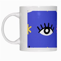 Eye Star Asterisk Pattern Background White Mug by Ravend