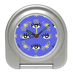 Eye Star Asterisk Pattern Background Travel Alarm Clock