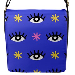 Eye Star Asterisk Pattern Background Flap Closure Messenger Bag (s)