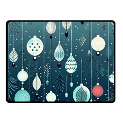 Ball Bauble Winter Two Sides Fleece Blanket (small)