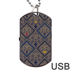 Pattern Seamless Antique Luxury Dog Tag Usb Flash (two Sides)