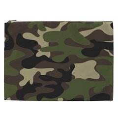Texture Military Camouflage Repeats Seamless Army Green Hunting Cosmetic Bag (xxl)