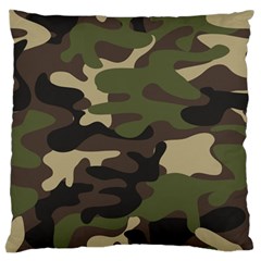 Texture Military Camouflage Repeats Seamless Army Green Hunting Standard Premium Plush Fleece Cushion Case (two Sides)