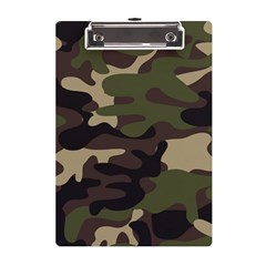 Texture Military Camouflage Repeats Seamless Army Green Hunting A5 Acrylic Clipboard by Ravend