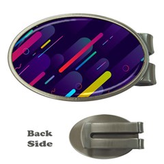 Colorful Abstract Background Money Clips (oval) 