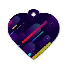 Colorful Abstract Background Dog Tag Heart (two Sides)