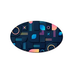 Gradient Geometric Shapes Dark Background Sticker Oval (10 Pack)