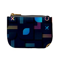 Gradient Geometric Shapes Dark Background Mini Coin Purse