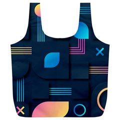 Gradient Geometric Shapes Dark Background Full Print Recycle Bag (xl)